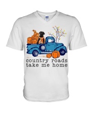 Blue Car - BLACK Cane Corso V-Neck T-Shirt tile
