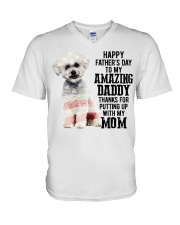Father Day - Bichon Frise V-Neck T-Shirt tile