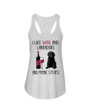 Three People - BLACK Labrador Pup Ladies Flowy Tank tile
