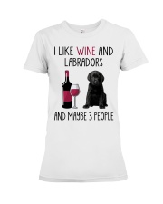 Three People - BLACK Labrador Pup Premium Fit Ladies Tee tile