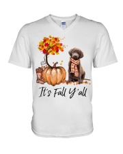 It is Fall - Chesapeake Bay Retriever V-Neck T-Shirt tile