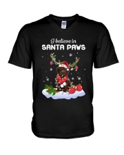 Santa Reindeer - Labrodoodle V-Neck T-Shirt tile