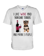 Three People - Yorkshire Terrier V-Neck T-Shirt tile