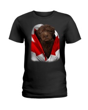 Canada Flag - Labradoodle 2 Ladies T-Shirt tile