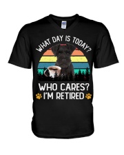 Retired - BLACK Miniature Schnauzer V-Neck T-Shirt tile