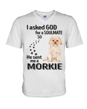 Canine Soulmate - GOLD Morkie V-Neck T-Shirt tile
