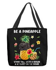 Pineapple - BLACK Miniature Poodle All-Over Tote tile