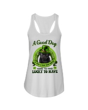 Four Leaf - BLACK Pug 1 Ladies Flowy Tank tile