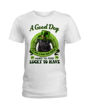 Four Leaf - BLACK Pug 1 Ladies T-Shirt tile