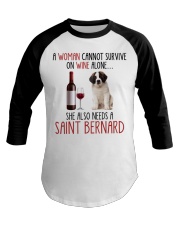 She Also Needs - Saint Bernard Baseball Tee tile