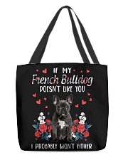 Either - BLACK French Bulldog All-Over Tote tile