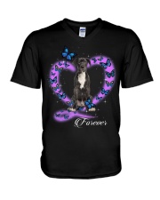 Butterflies - BLACK Great Dane V-Neck T-Shirt tile