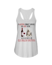 She Also Needs - Old English Sheepdog Ladies Flowy Tank tile
