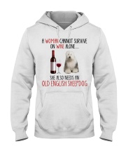 She Also Needs - Old English Sheepdog Hooded Sweatshirt tile