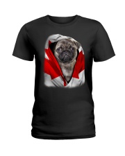 Canada Flag - Pug Ladies T-Shirt tile