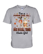 Pumpkin Kinda - Jack Russell Terrier 1 V-Neck T-Shirt tile