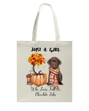 Girl Love Fall And - CHOCOLATE labs Tote Bag tile