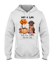 Girl Love Fall And - CHOCOLATE labs Hooded Sweatshirt tile