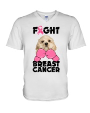 Fight Cancer - CREAM American Cocker Spaniel V-Neck T-Shirt tile