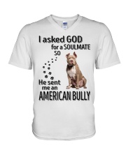 Canine Soulmate - American Bully V-Neck T-Shirt tile