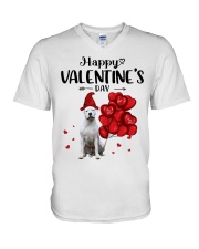 Gnome Hat - Dogo Argentino V-Neck T-Shirt tile