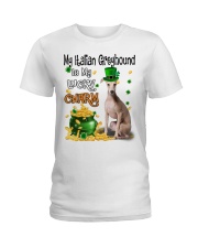 Lucky Charm - Italian Greyhound Ladies T-Shirt tile