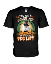 Crazy Lady - Toy Fox Terrier V-Neck T-Shirt tile
