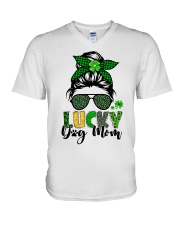 Lucky Dog Mom V-Neck T-Shirt tile