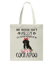 Messy - BLACK Cockapoo Tote Bag tile