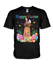 Happy Easter - Rhodesian Ridgeback V-Neck T-Shirt tile