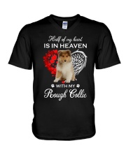 In Heaven - Rough Collie 2 V-Neck T-Shirt tile