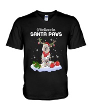 Santa Reindeer - Standard Poodle V-Neck T-Shirt tile