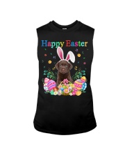 Happy Easter - CHOCOLATE Labrador Sleeveless Tee tile