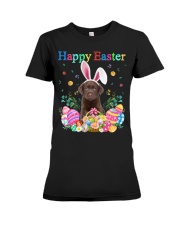Happy Easter - CHOCOLATE Labrador Premium Fit Ladies Tee tile