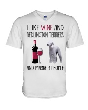 Three People - Bedlington Terrier V-Neck T-Shirt tile