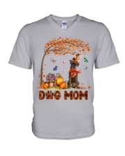 Pumpkin Mom - BRINDLE Boxer V-Neck T-Shirt tile
