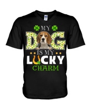 Lucky Charm - Beagle 3 V-Neck T-Shirt tile