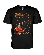 Leaf Scarf - Bernese Mountain Dog 1 V-Neck T-Shirt tile