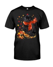 Autumn Leaves Scraf - Pug 1 Premium Fit Mens Tee tile