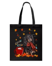 Hot Chocolate - Black Long-haired Dachshund Tote Bag tile