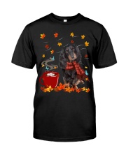 Hot Chocolate - Black Long-haired Dachshund Premium Fit Mens Tee tile