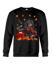 Hot Chocolate - Black Long-haired Dachshund Crewneck Sweatshirt tile