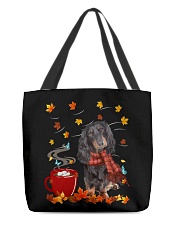 Hot Chocolate - Black Long-haired Dachshund All-Over Tote tile