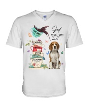 Chosen - beagle V-Neck T-Shirt tile