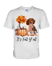 It is Fall - Pocket Beagle V-Neck T-Shirt tile