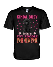 Kinda Busy - BLACK Toy Poodle V-Neck T-Shirt tile