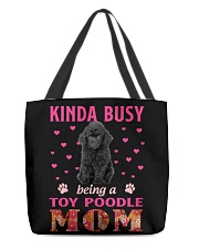 Kinda Busy - BLACK Toy Poodle All-Over Tote tile