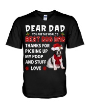 Christmas Dad - French Bulldog 2 V-Neck T-Shirt tile