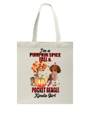 Pumpkin Girl - Pocket Beagle Tote Bag tile