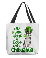 Lucky Need - BLACK Chihuahua All-Over Tote tile